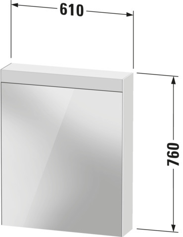 Duravit Universal-Spiegelschrank Best Version Anschlag links, 61x14,8x76cm, 1 Tür, 12 W, LED