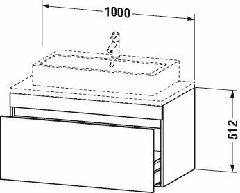 Duravit Waschtisch-Unterschrank DuraStyle 100 x 54,8 cm, Eiche natur, für Konsole, 1 Auszug