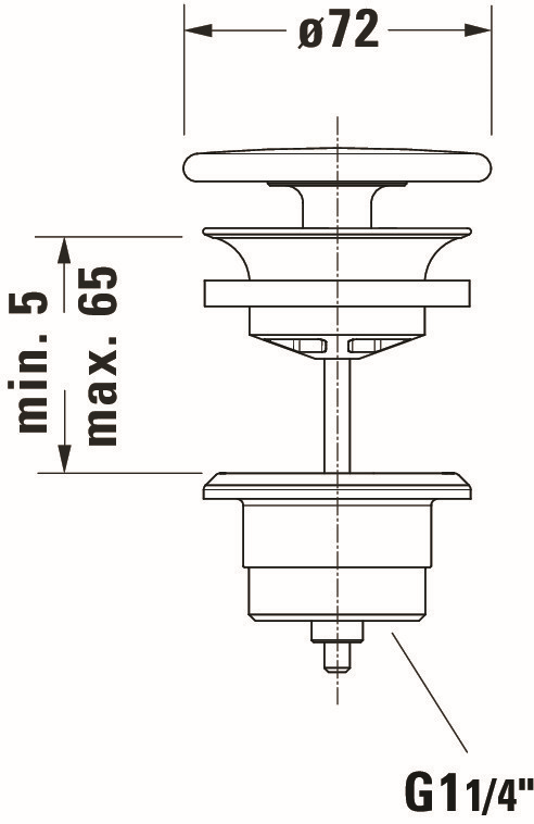 Duravit Schaftventil d&#x3D; 72mm, für Waschtische ohne Überlauf, weiß
