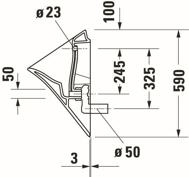 Duravit Absaug-Urinal White Tulip 32x34cm, Zulauf von hinten, Rimless, mit Fliege, weiß WonderGliss