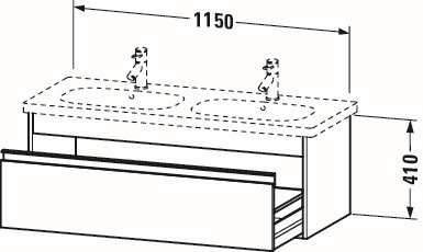 Duravit Waschtisch-Unterschrank Ketho 115 x 45,5 cm, Eiche natur, 1 Auszug, wandhängend