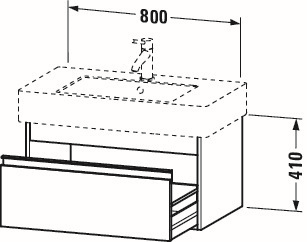 Duravit Waschtisch-Unterschrank Ketho 80 x 45,5 cm, Eiche natur, 1 Auszug, wandhängend