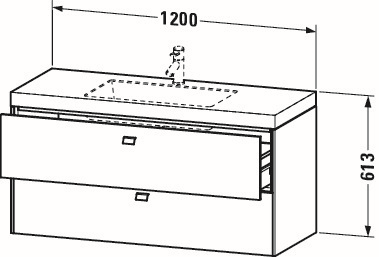 Duravit Waschtischunterschrankset Brioso 120 x 48 cm, chrom/Graphit matt, ohne Hahnloch