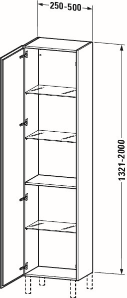 Duravit Hochschrank L-Cube individual, Tür rechts, eiche terra