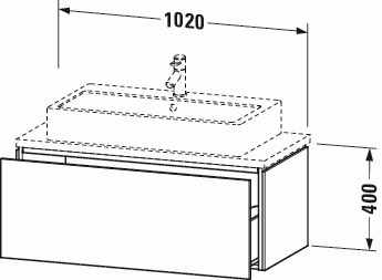 Duravit Waschtisch-Unterschrank Compact L-Cube 102 x 47,7 cm, eiche terra, für Konsole, 1 Auszug