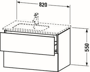 Duravit Waschtisch-Unterschrank L-Cube 82x48,1x55cm, 2 Schubkästen, Becken links, eiche schwarz