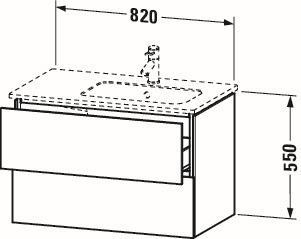 Duravit Waschtisch-Unterschrank L-Cube 82x48,1x55cm, 2 Schubkästen, Becken rechts, eiche natur
