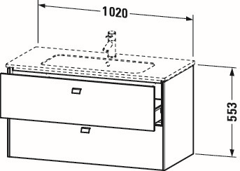 Duravit Waschtisch-Unterschrank Brioso 102 x 47,9 cm, chrom/Nussbaum dunkel, 2 Schubkästen, wandhängend