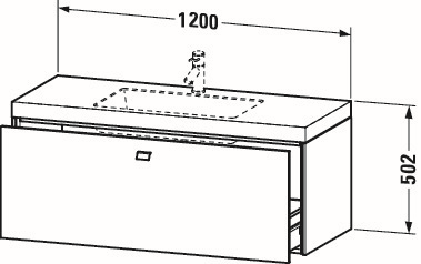 Duravit Waschtischunterschrankset Brioso 120 x 48 cm, chrom/Eiche schwarz, 1 Hahnloch