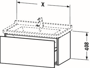 Duravit Waschtisch-Unterschrank L-Cube 67 x 46,9 cm, taupe matt, 1 Auszug, wandhängend
