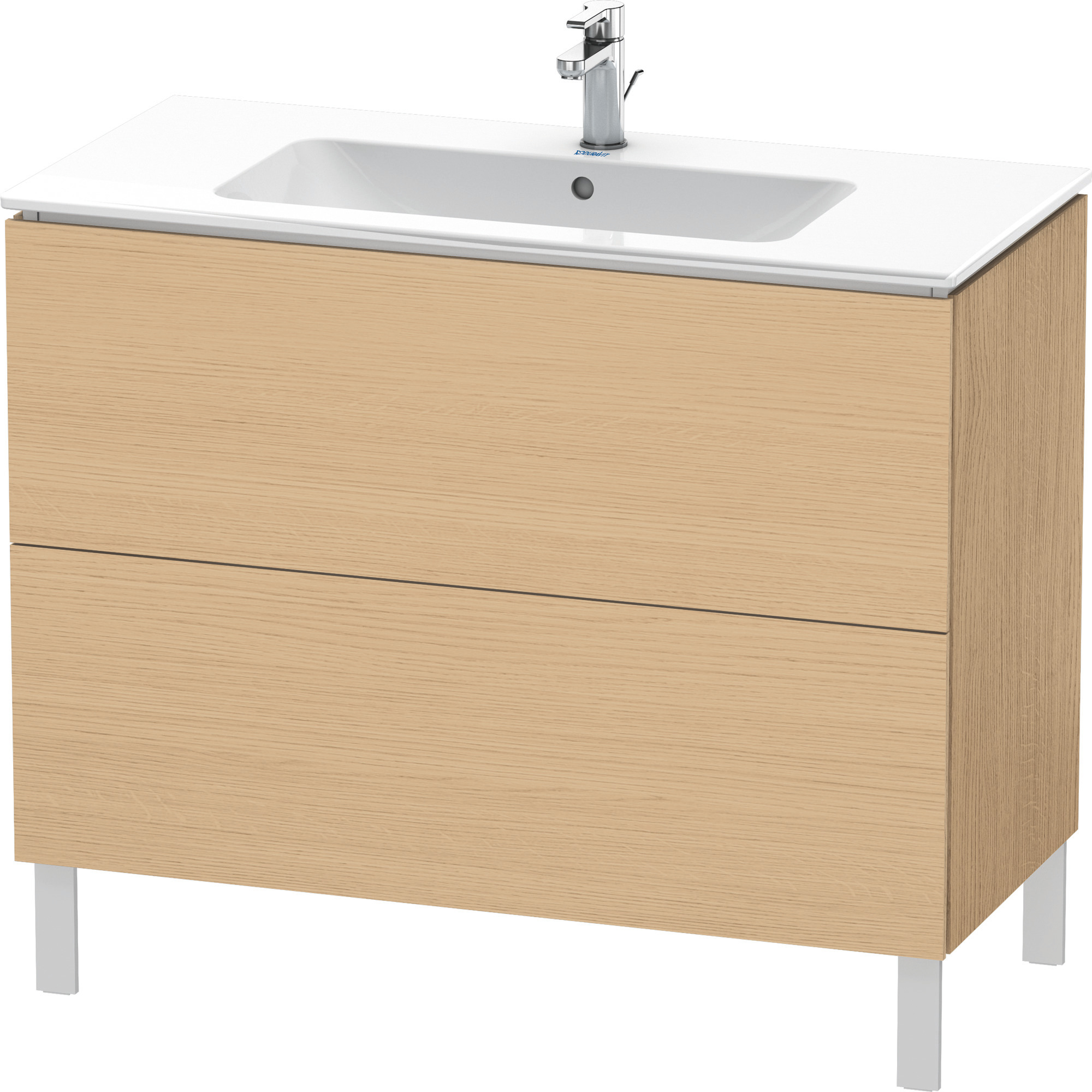 Duravit Waschtisch-Unterschrank L-Cube 102 x 48,1 cm, eiche natur, 2 Auszüge, stehend