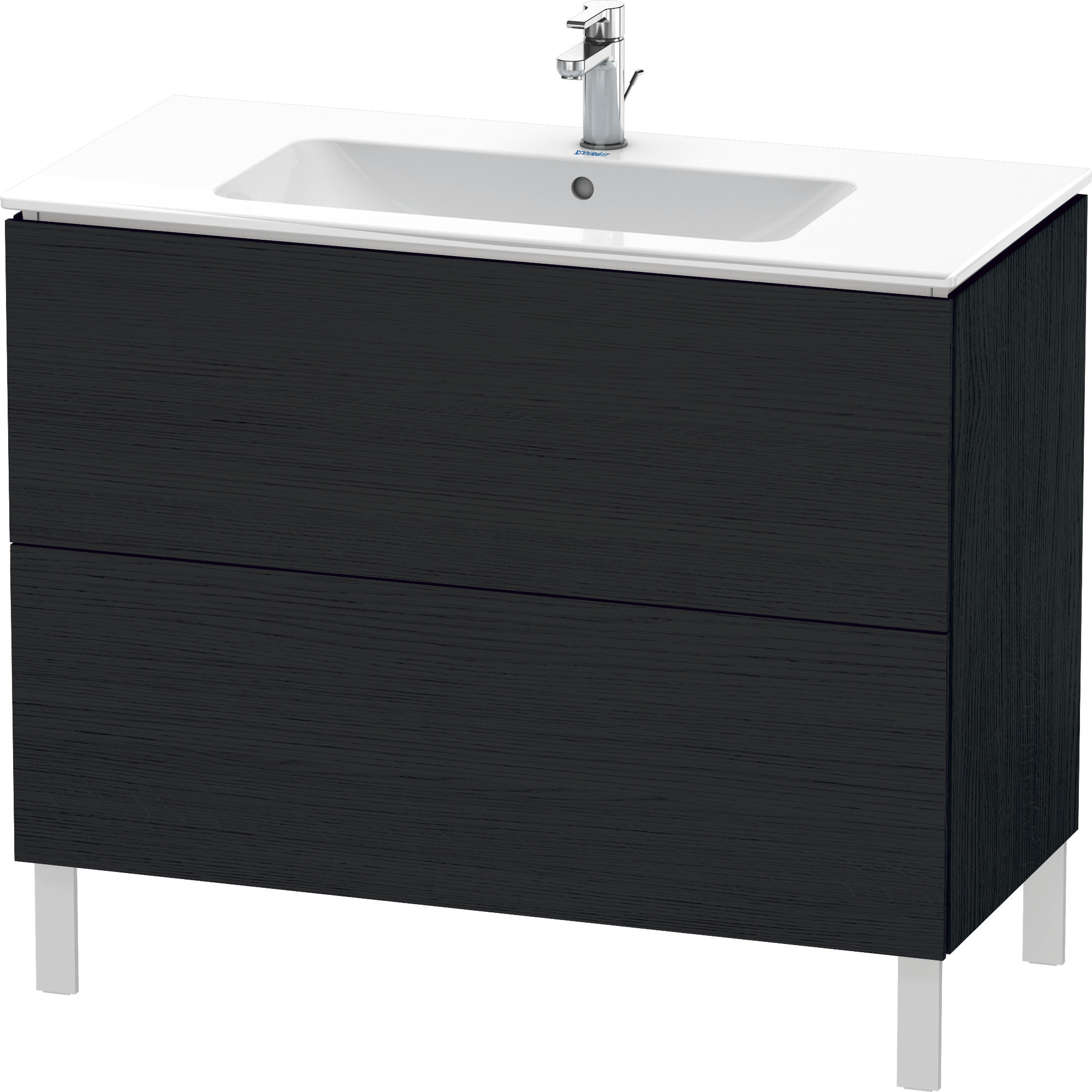 Duravit Waschtisch-Unterschrank L-Cube 102 x 48,1 cm, eiche schwarz, 2 Auszüge, stehend