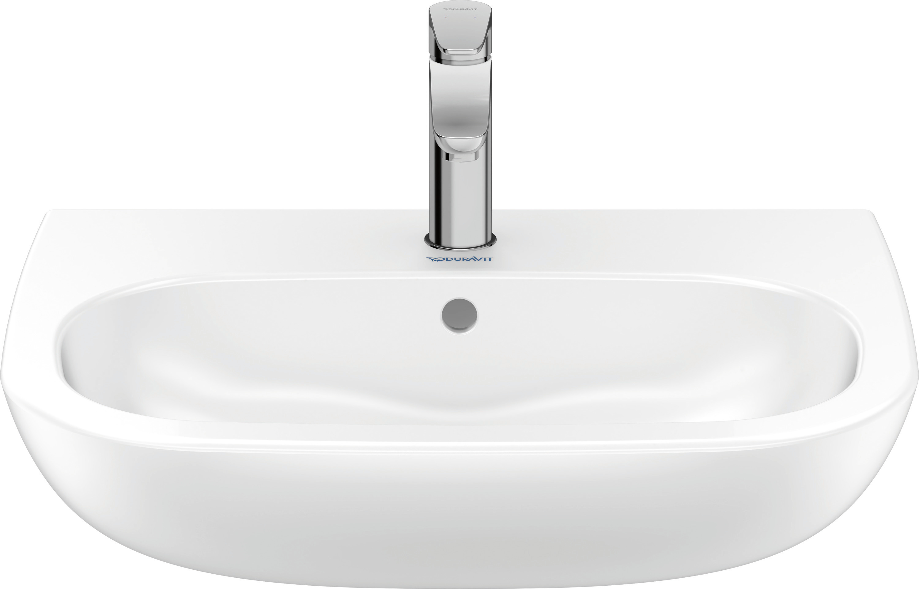 Duravit Waschtisch D-Code 60 x 46 cm, mit Hahnloch, Überlauf, Hahnlochbank, weiß