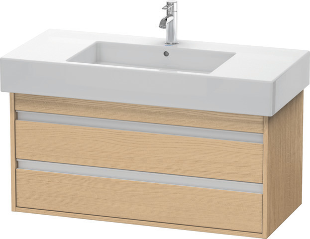 Duravit Waschtisch-Unterschrank Ketho 100 x 45,5 cm, Eiche natur, 2 Schubkästen, wandhängend