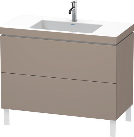 Duravit Waschtisch-Unterschrank c-bonded L-Cube 100 x 48 cm, 1 Hahnloch, basalt matt, 2 Auszüge, stehend