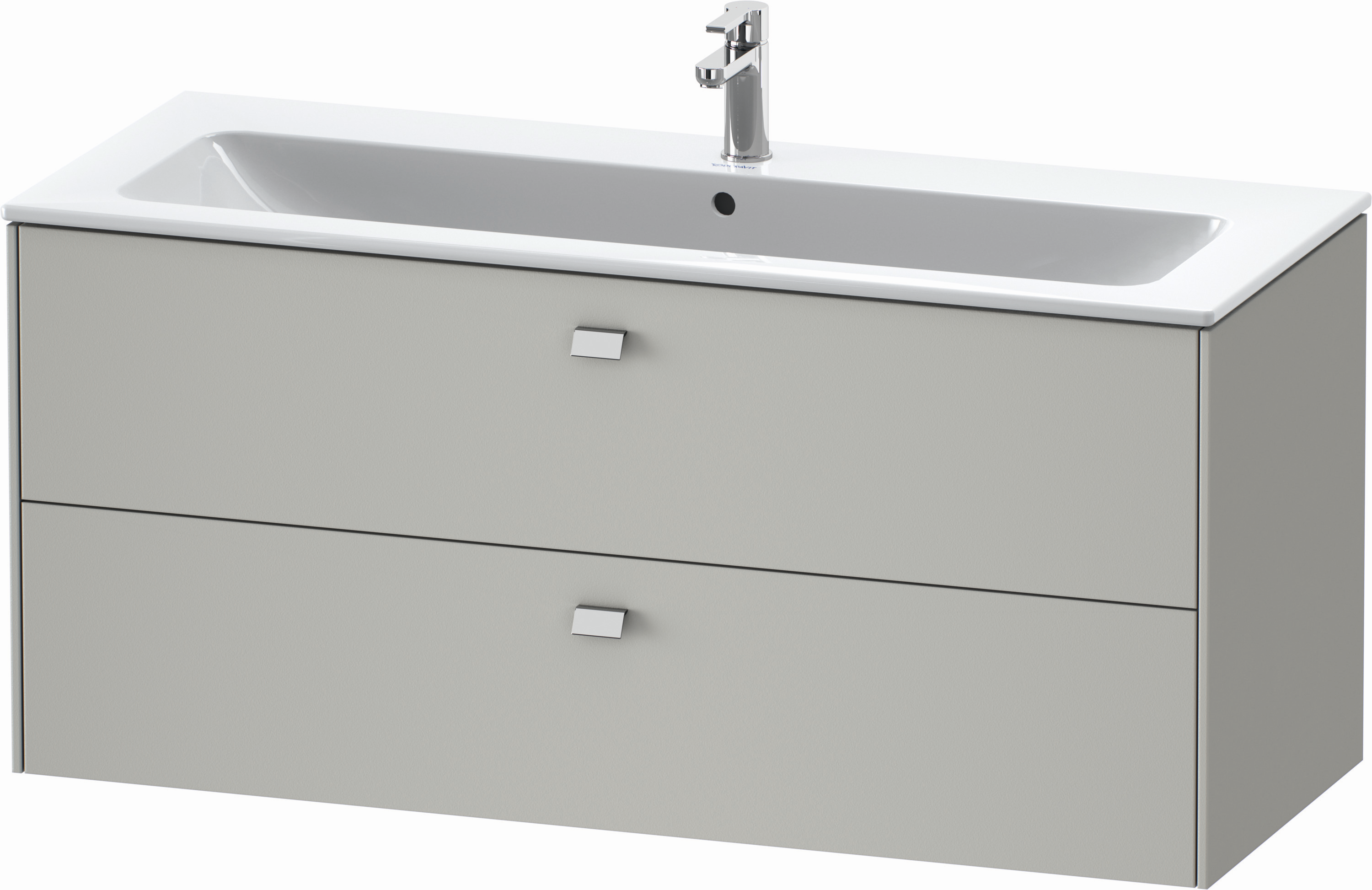 Duravit Waschtisch-Unterschrank Brioso 122 x 47,9 cm, chrom/Betongrau matt, 2 Schubkästen, wandhängend