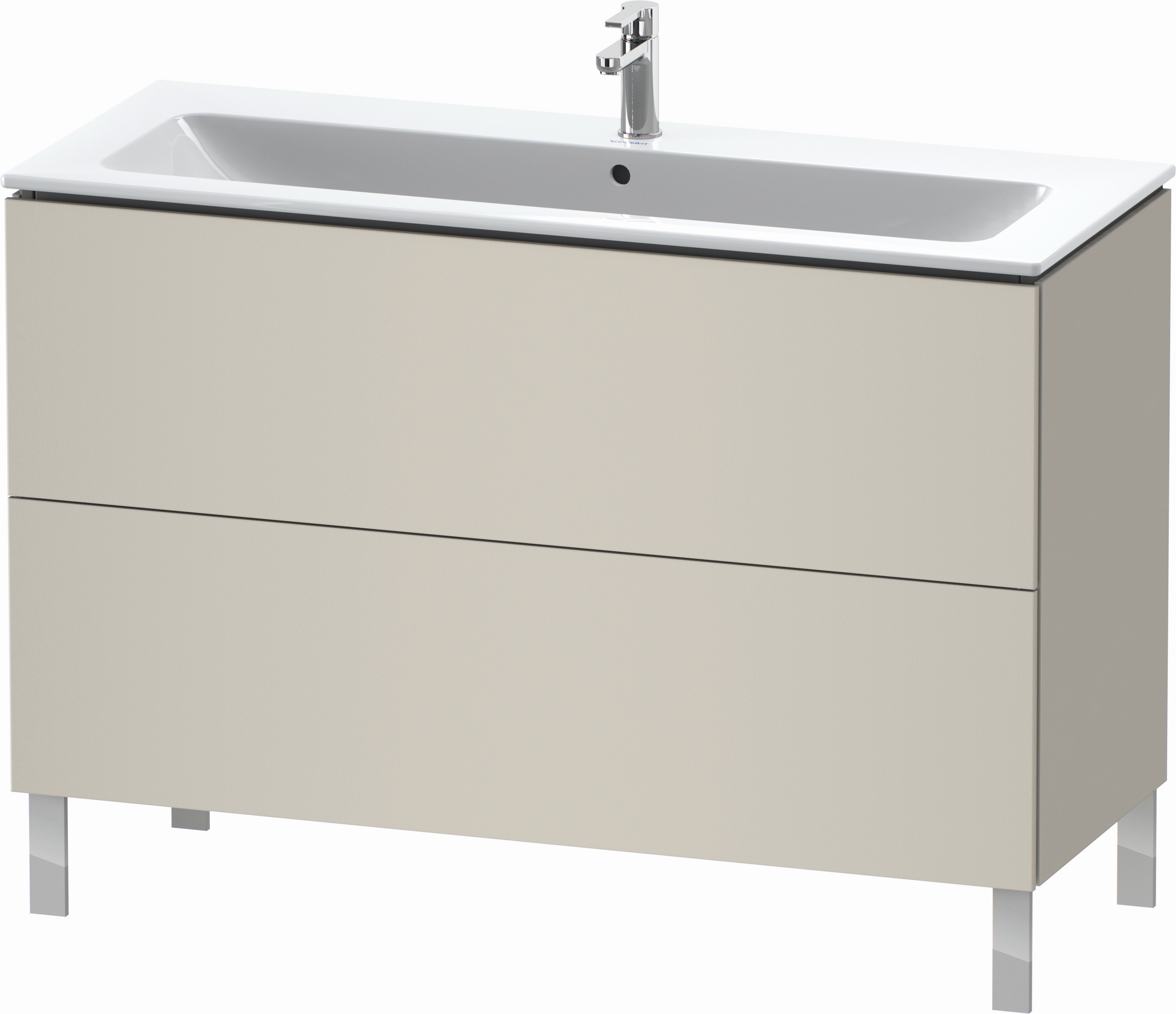 Duravit Waschtisch-Unterschrank L-Cube 122 x 48,1 cm, taupe matt, 2 Auszüge, stehend