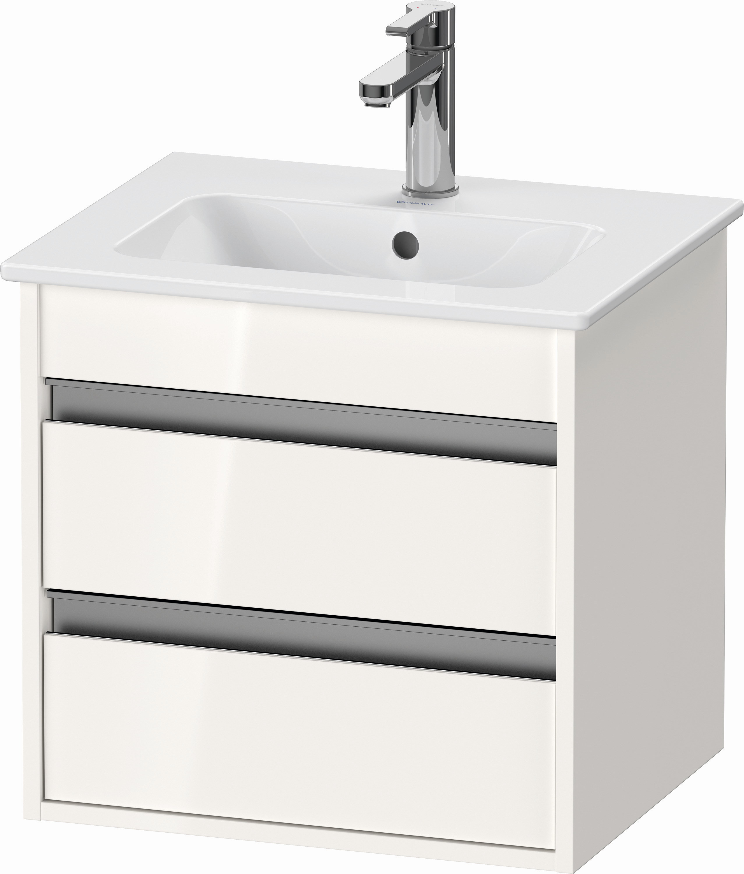 Duravit Waschtisch-Unterschrank Ketho Compact 50x41,2x48cm, 2 Schubkästen, wandhängend, weiß hochglanz
