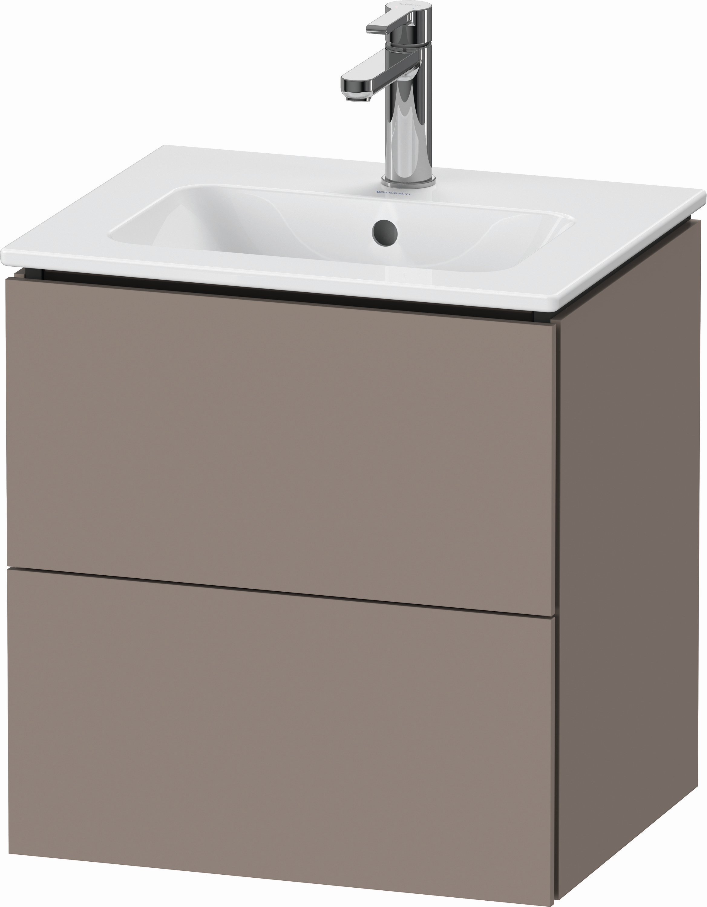 Duravit Waschtisch-Unterschrank Compact L-Cube 52x42,1x55cm, 2 Schubkästen, wandhängend, basalt matt