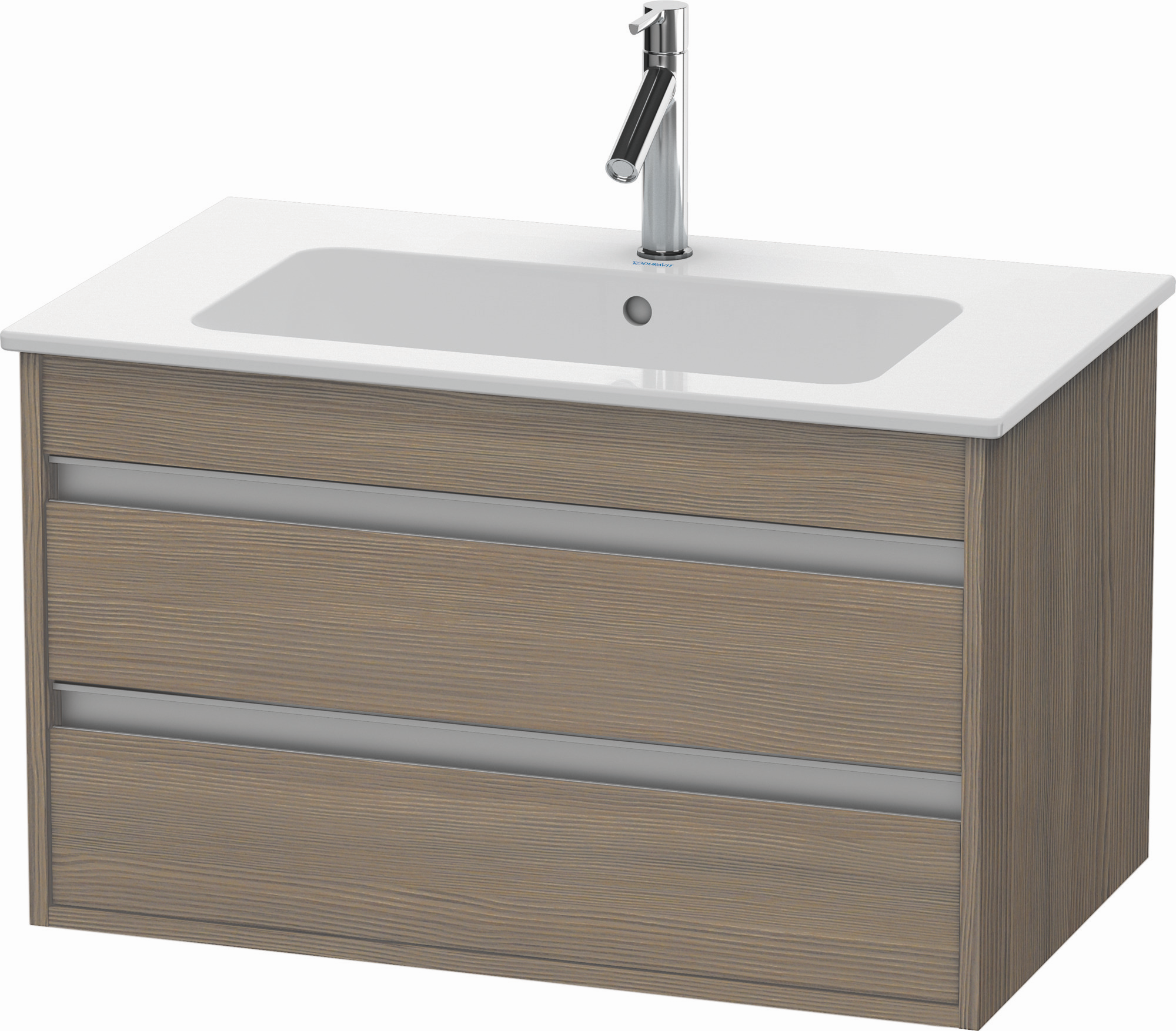 Duravit Waschtisch-Unterschrank Ketho 80 x 47,5 cm, Eiche terra, 2 Schubkästen, wandhängend