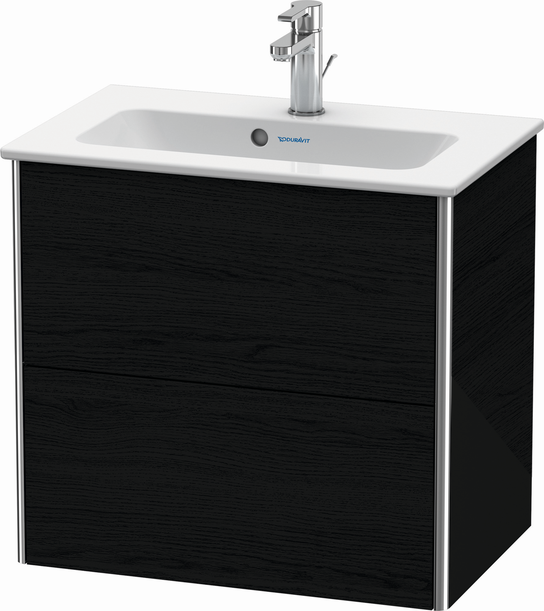 Duravit Waschtisch-Unterschrank Compact XSquare 61 x 38,8 cm, Eiche schwarz, 2 Schubkästen, wandhängend