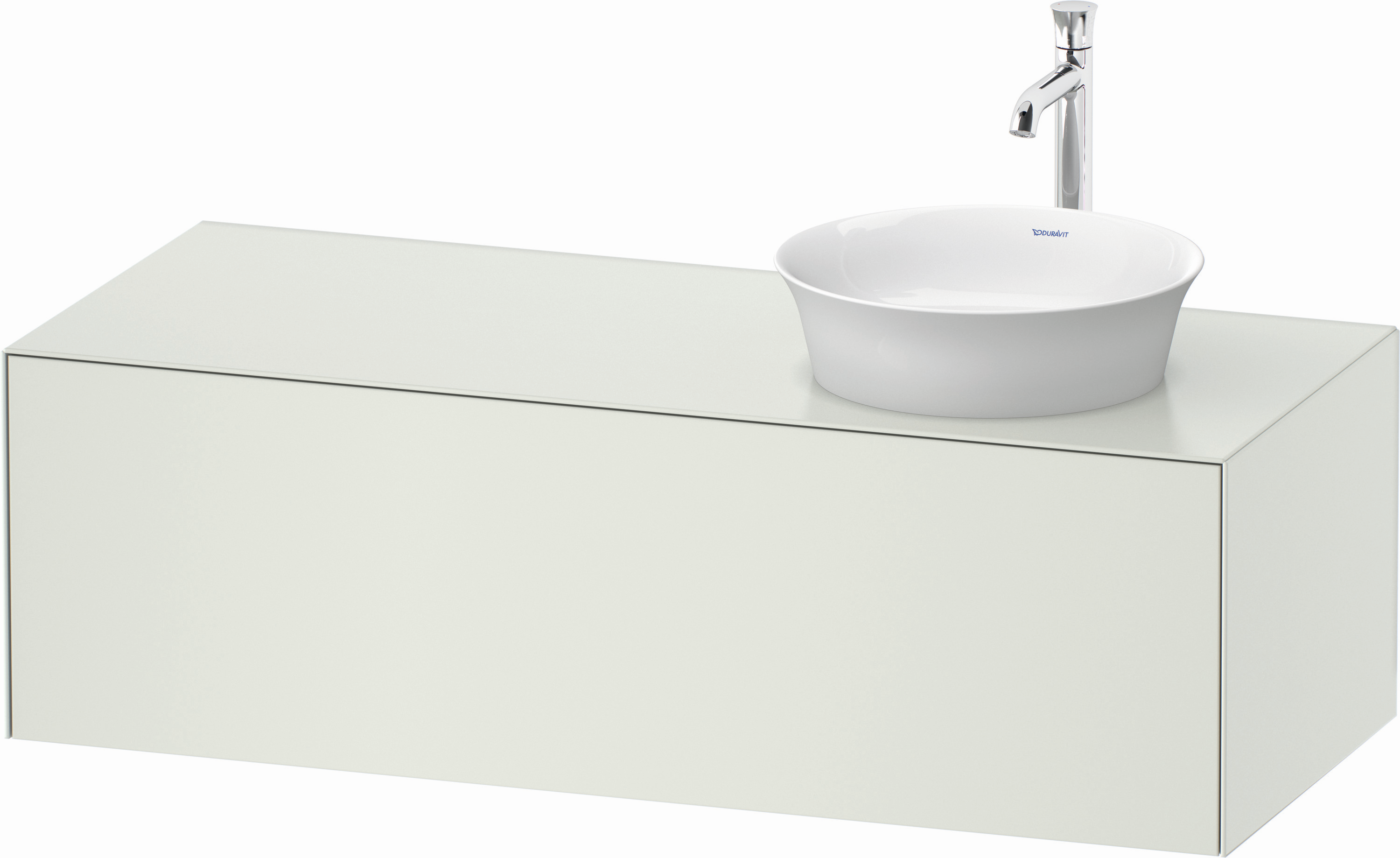 Duravit Waschtisch-Unterschrank White Tulip 130x55cm, Becken rechts, Weiß Seidenmatt, kein Einrichtungssystem/mit Innenbeleuchtung