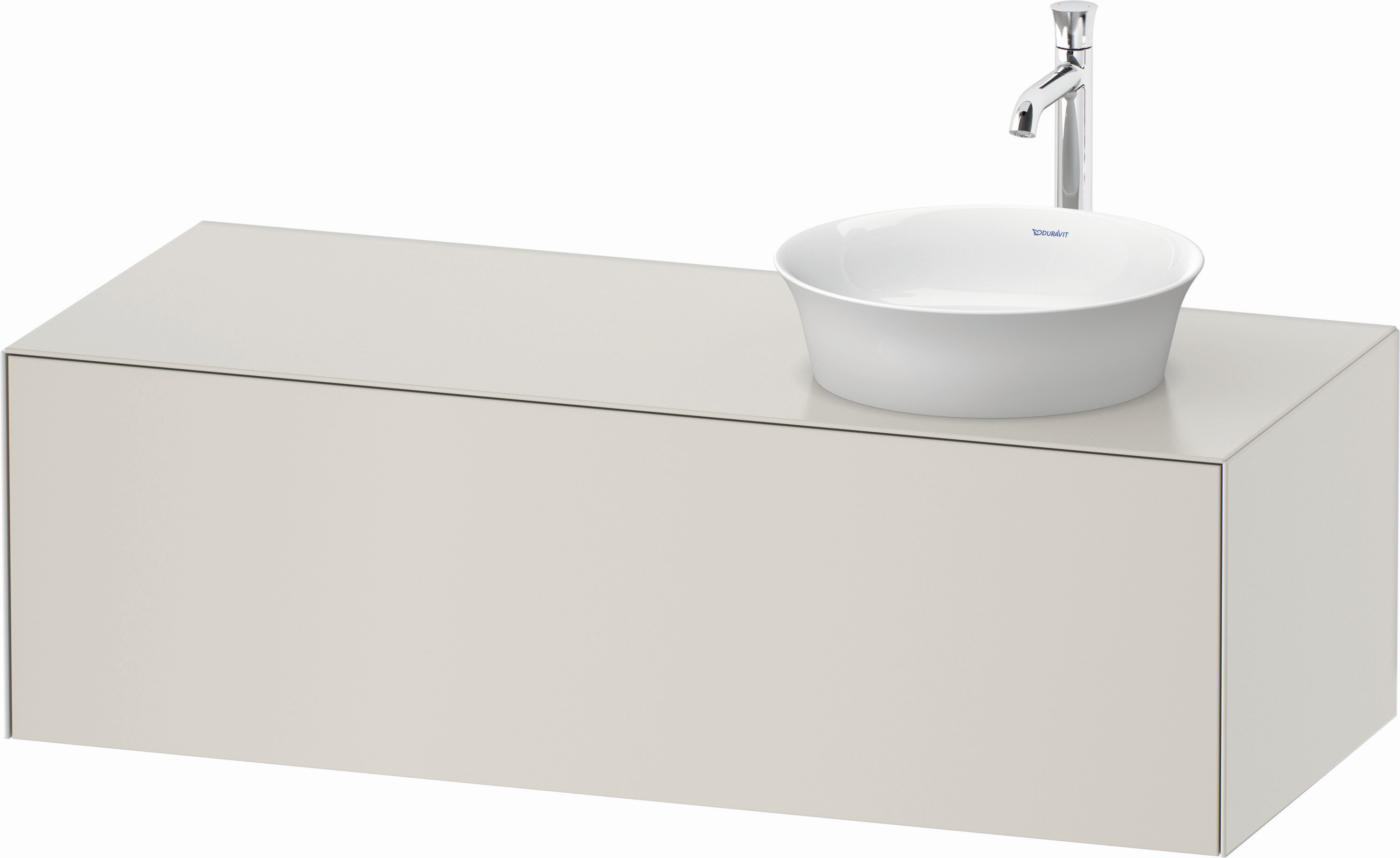 Duravit Waschtisch-Unterschrank White Tulip 130x55cm, Becken rechts, Nordic Weiß Seidenmatt, kein Einrichtungssystem/mit Innenbeleuchtung