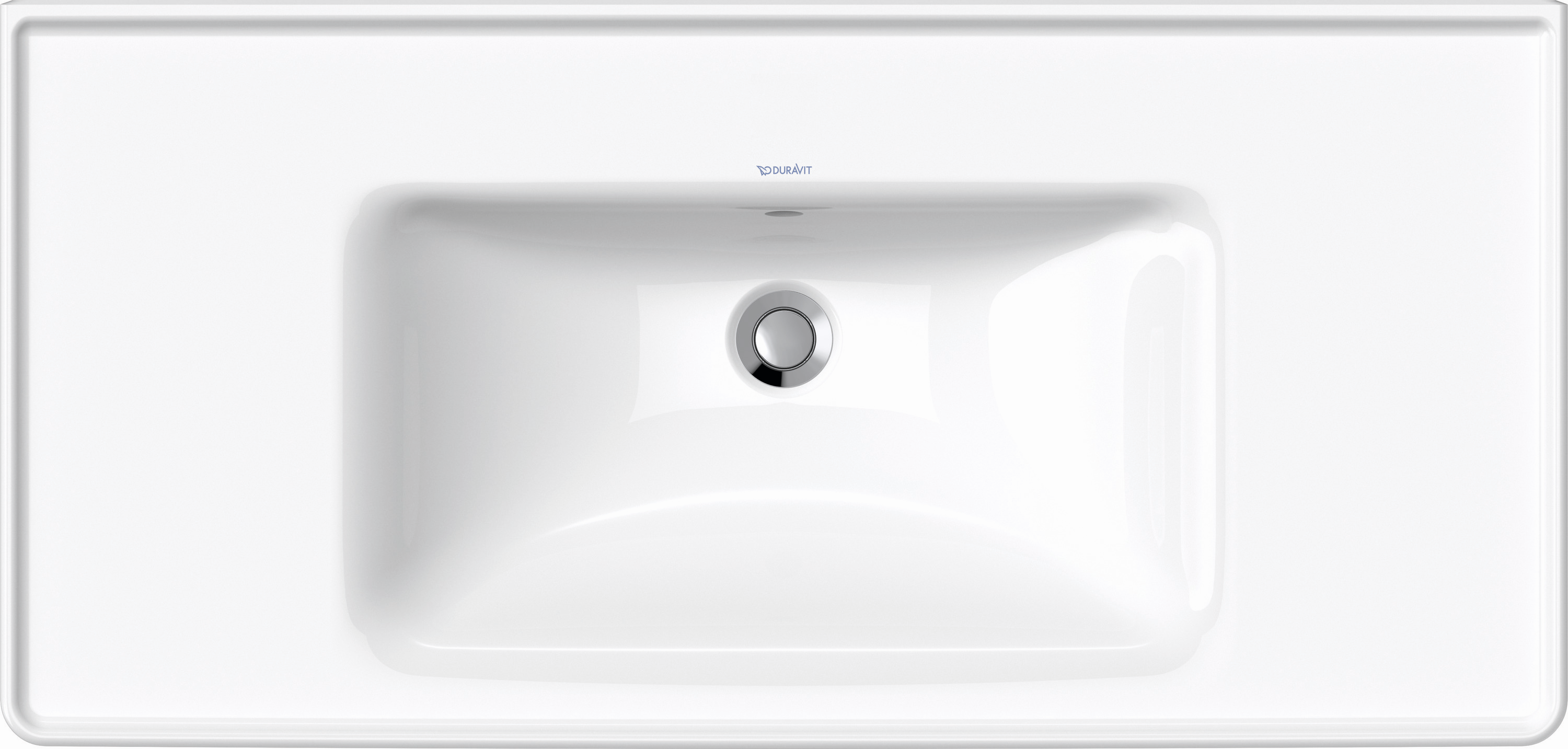 Duravit Möbel-Waschtisch D-Neo 100,5 x 48 cm, ohne Hahnloch, weiß WonderGliss, mit Überlauf, Hahnlochbank