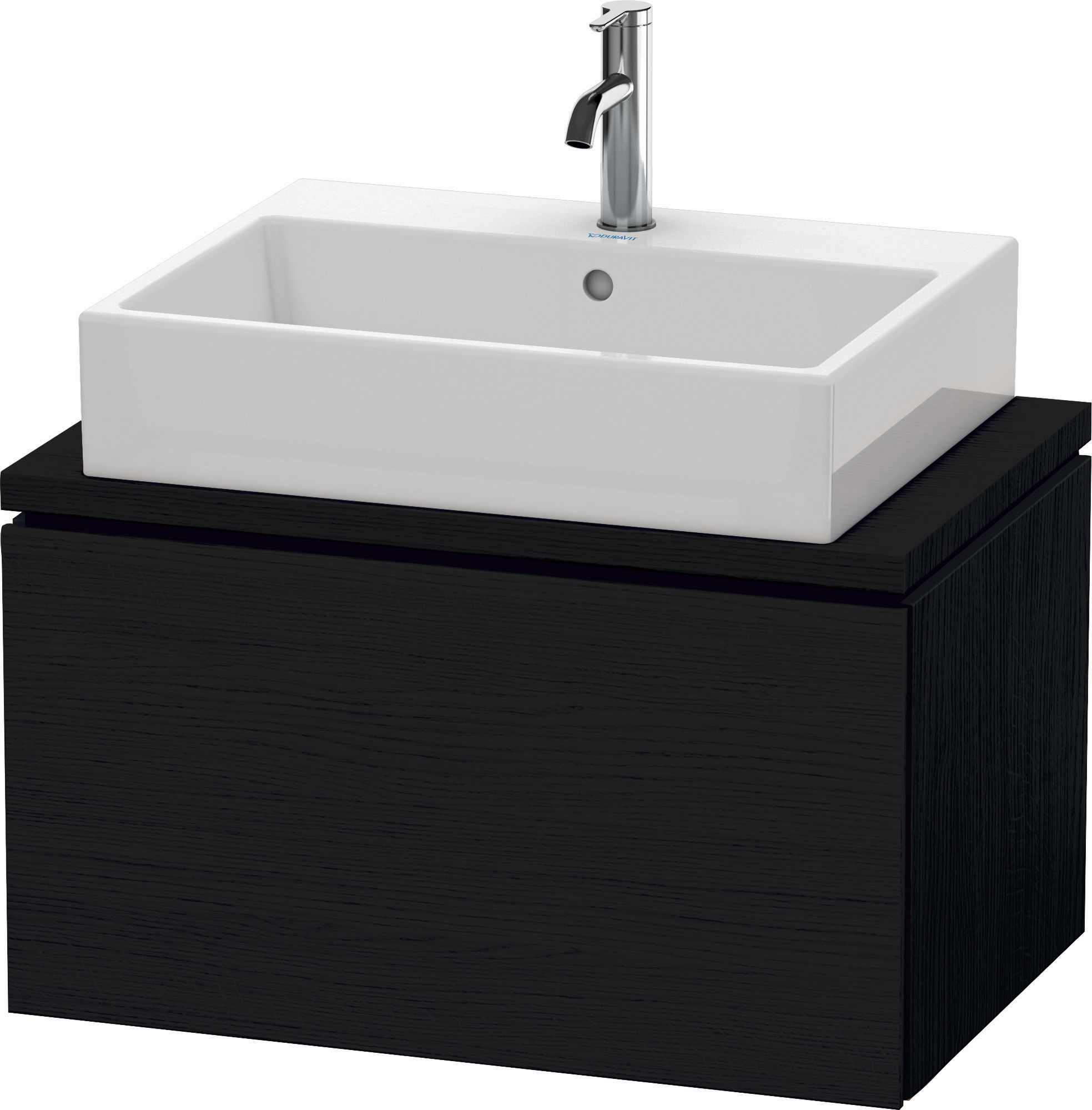 Duravit Waschtisch-Unterschrank Compact L-Cube 72 x 47,7 cm, eiche schwarz, für Konsole, 1 Auszug