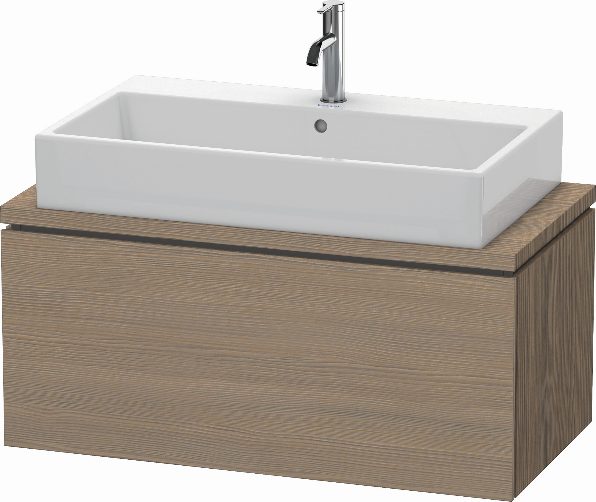 Duravit Waschtisch-Unterschrank Compact L-Cube 92 x 47,7 cm, eiche terra, für Konsole, 1 Auszug