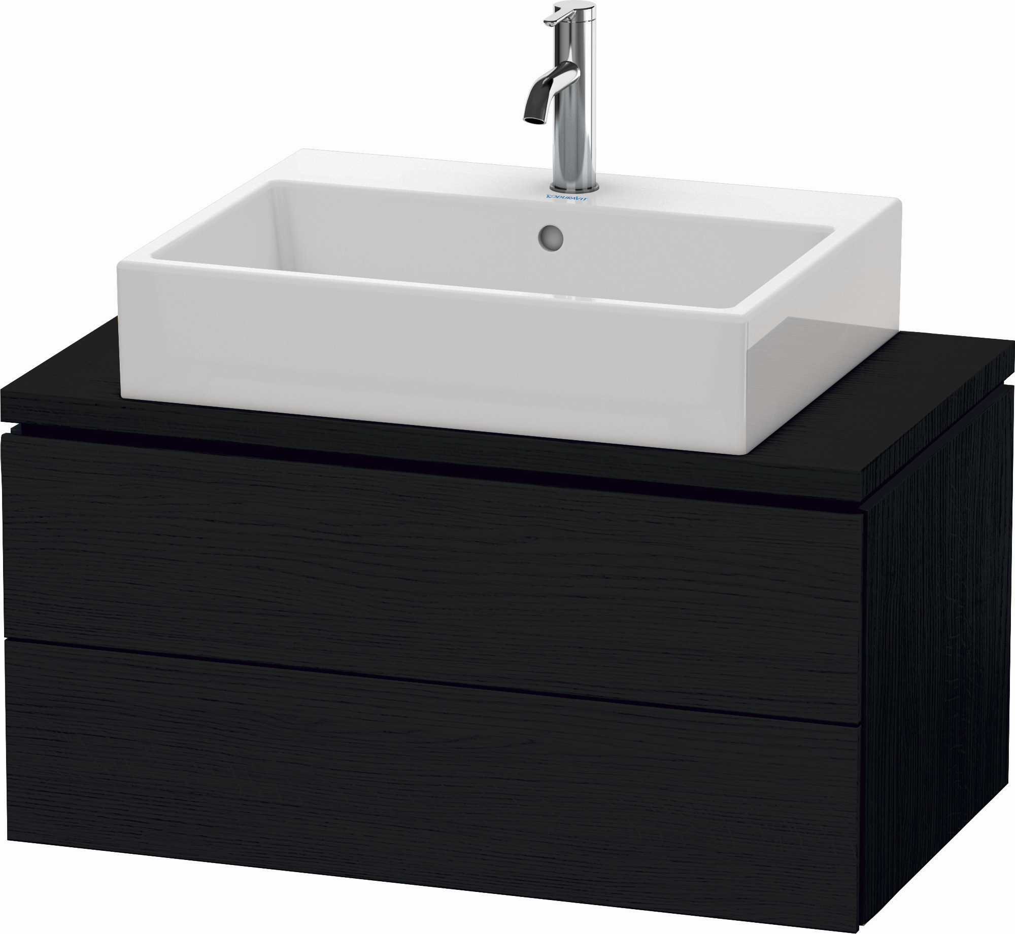 Duravit Waschtisch-Unterschrank Compact L-Cube 82 x 47,7 cm, eiche schwarz, für Konsole, 2 Schubkästen