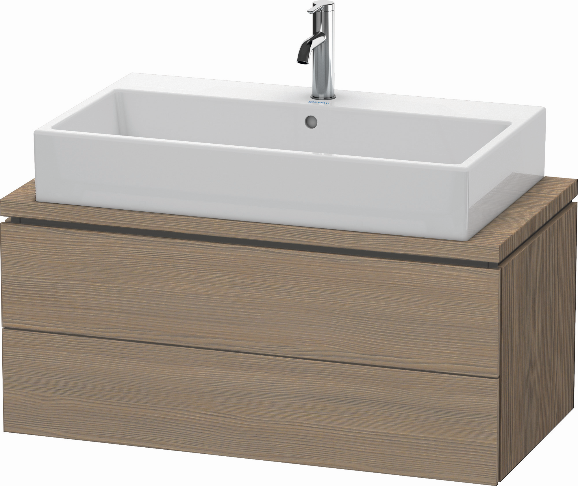 Duravit Waschtisch-Unterschrank Compact L-Cube 92 x 47,7 cm, eiche terra, für Konsole, 2 Schubkästen