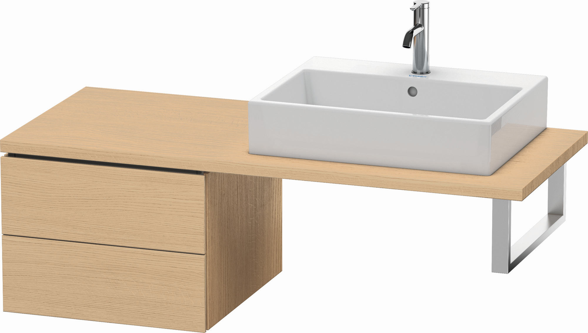 Duravit Unterschrank L-Cube 52 x 54,7 cm, eiche natur, für Konsole, 2 Schubkästen