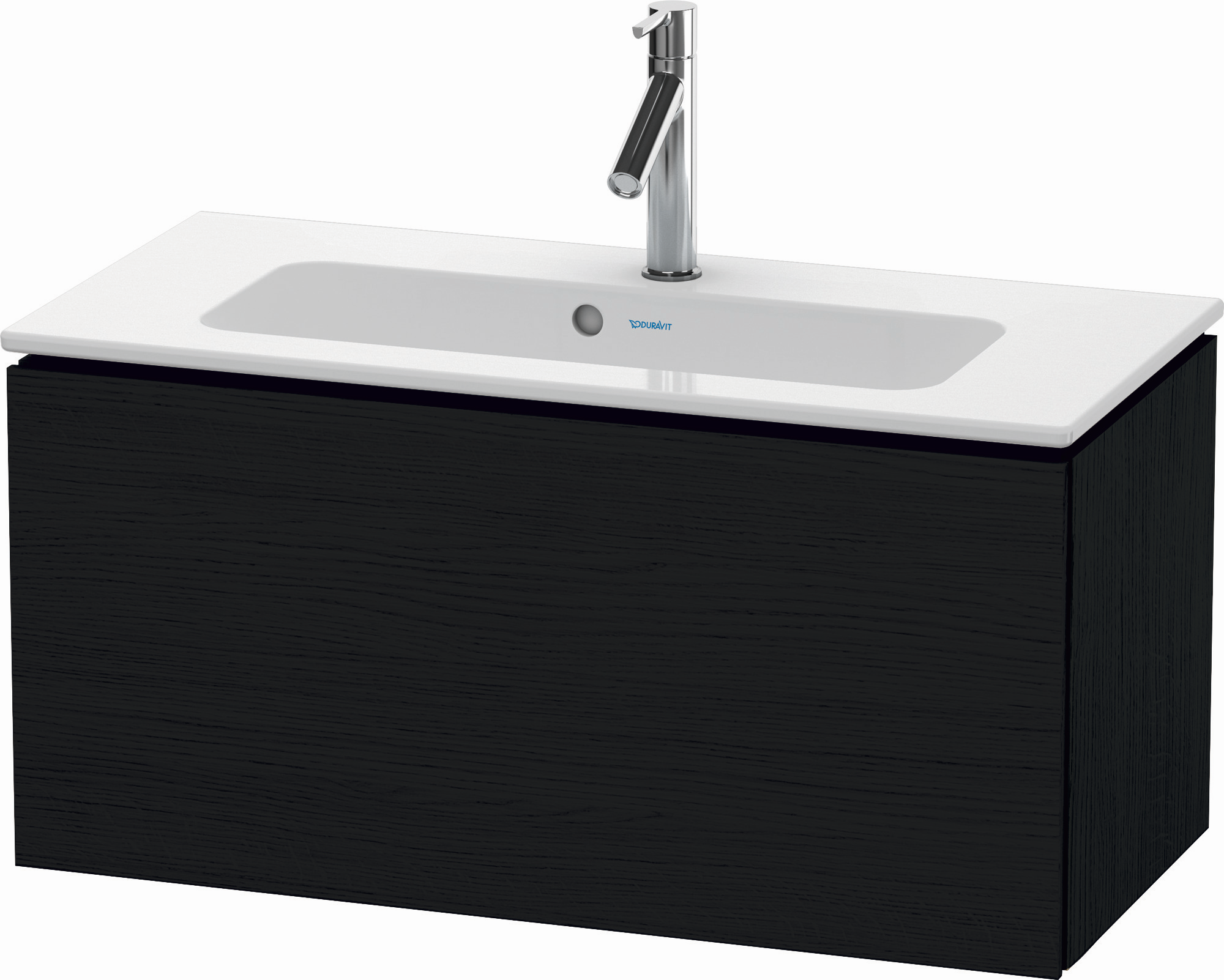 Duravit Waschtisch-Unterschrank Compact L-Cube 82 x 39,1 cm, eiche schwarz, 1 Auszug, wandhängend