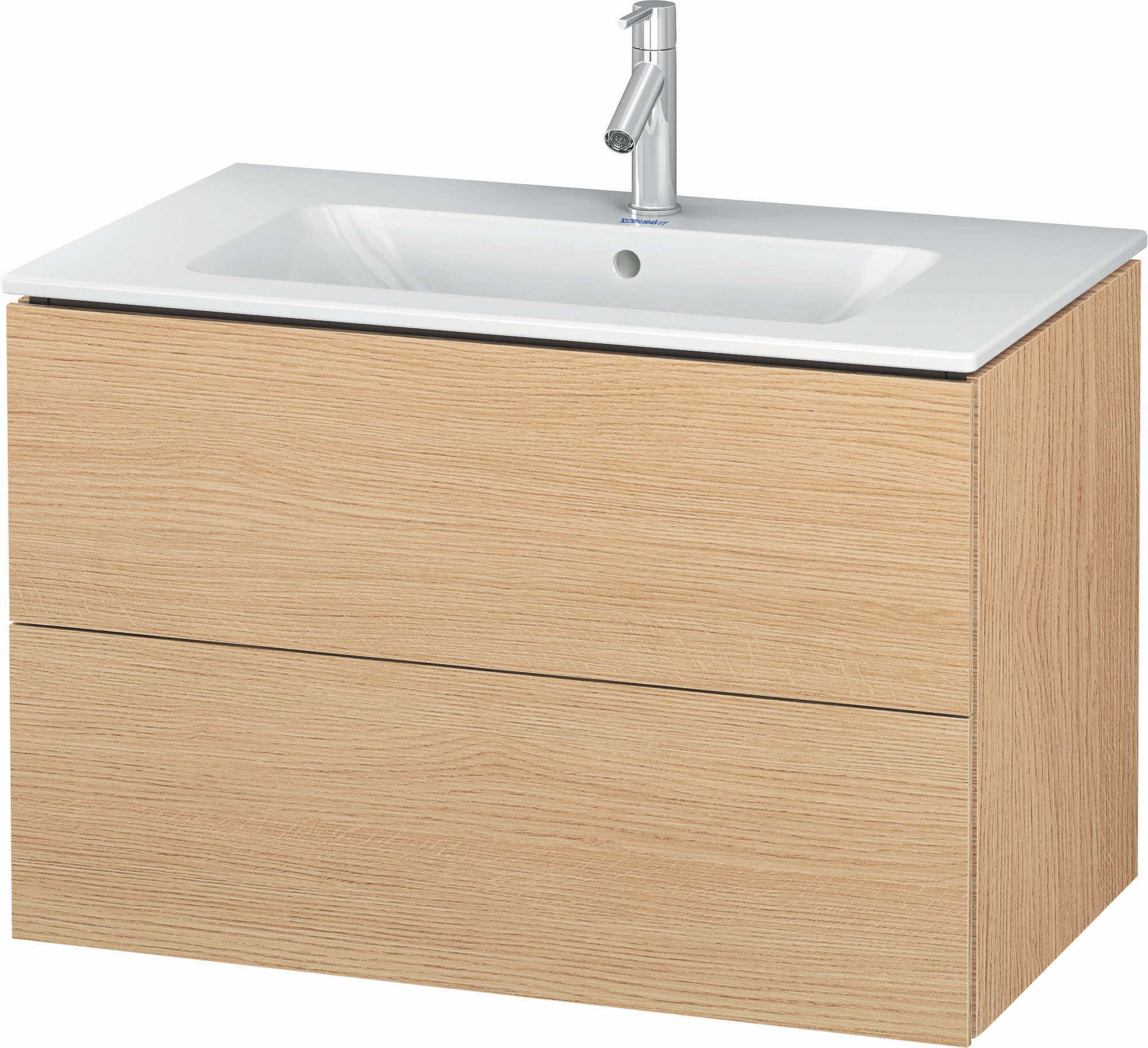 Duravit Waschtisch-Unterschrank L-Cube 82 x 48,1 cm, eiche natur, 2 Schubkästen, wandhängend