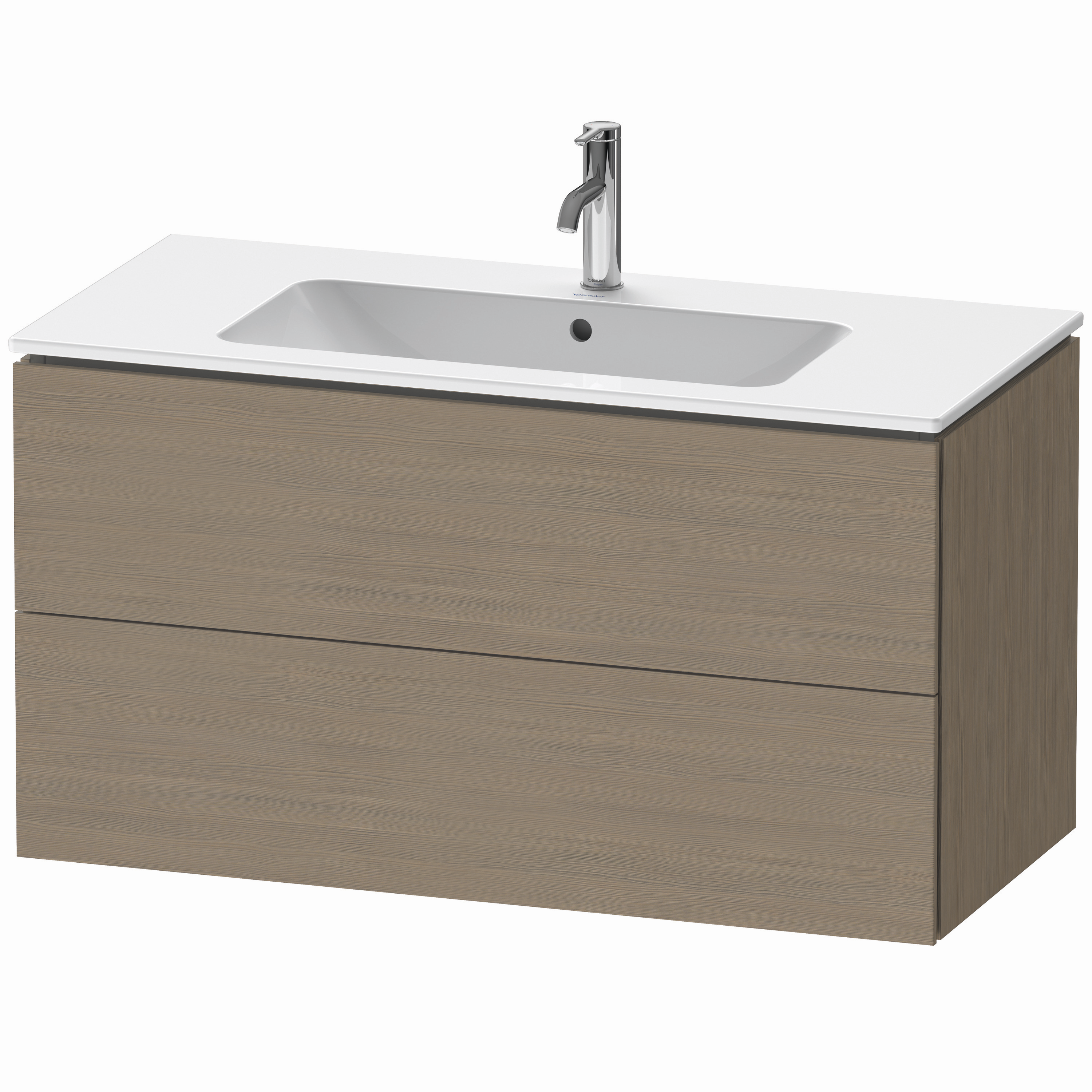 Duravit Waschtisch-Unterschrank L-Cube 102 x 48,1 cm, eiche terra, 2 Schubkästen, wandhängend