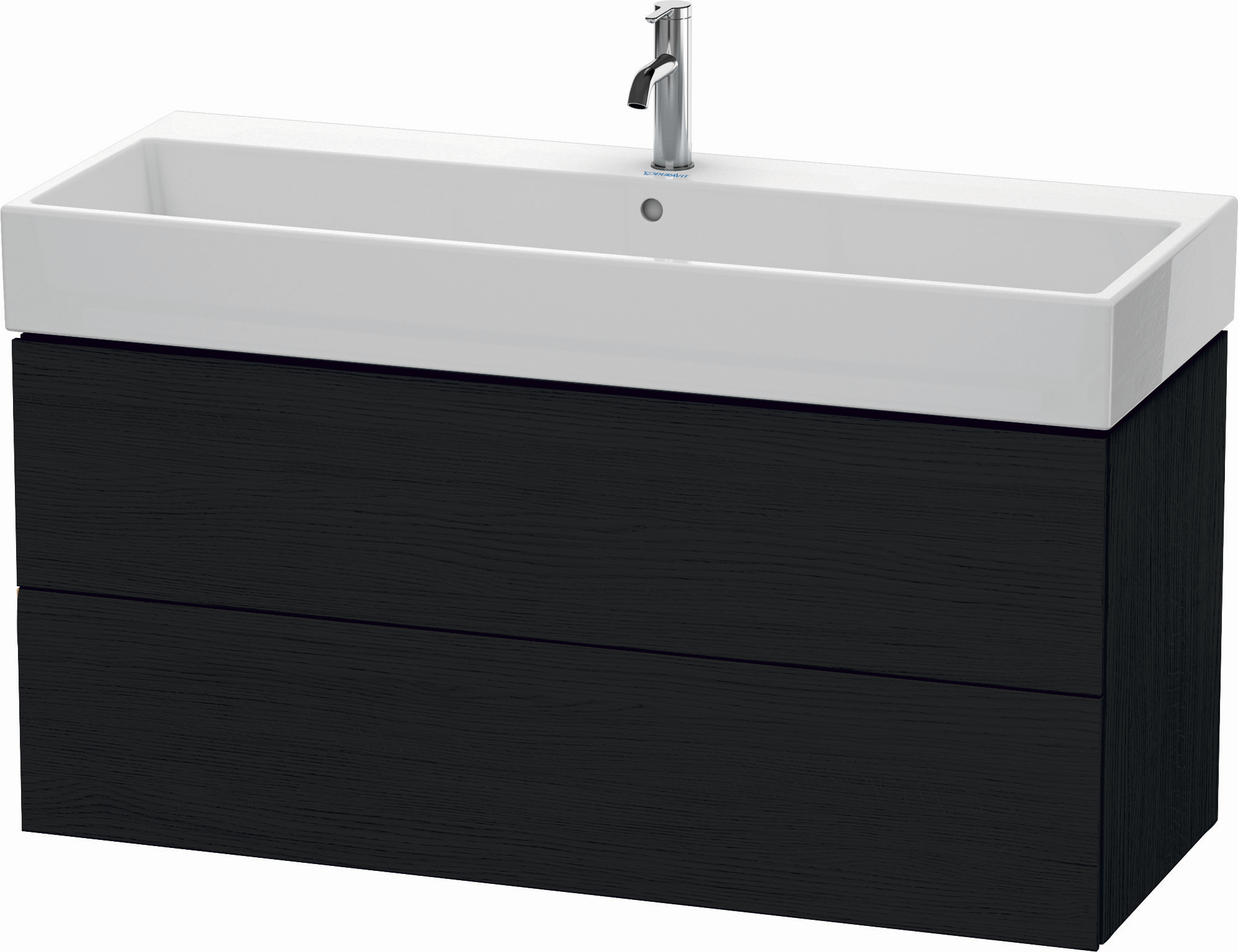 Duravit Waschtisch-Unterschrank L-Cube 118,4x 45,9 cm, eiche schwarz, 2 Schubkästen, wandhängend