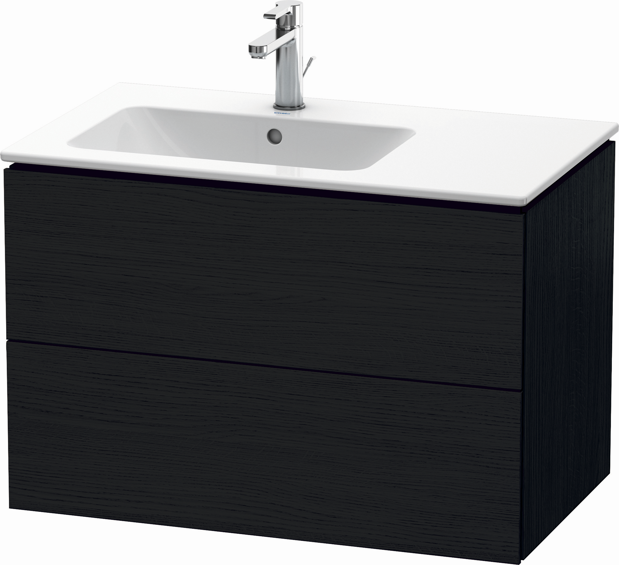 Duravit Waschtisch-Unterschrank L-Cube 82x48,1x55cm, 2 Schubkästen, Becken links, eiche schwarz