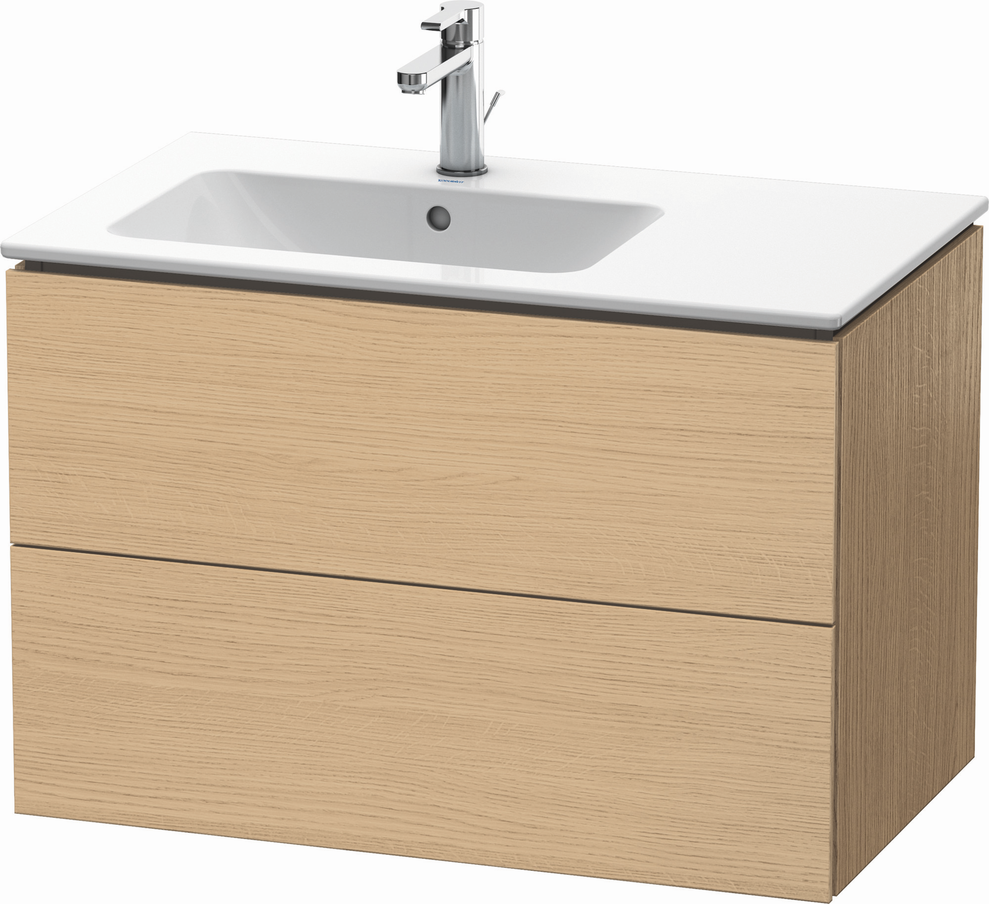 Duravit Waschtisch-Unterschrank L-Cube 82x48,1x55cm, 2 Schubkästen, Becken links, eiche natur
