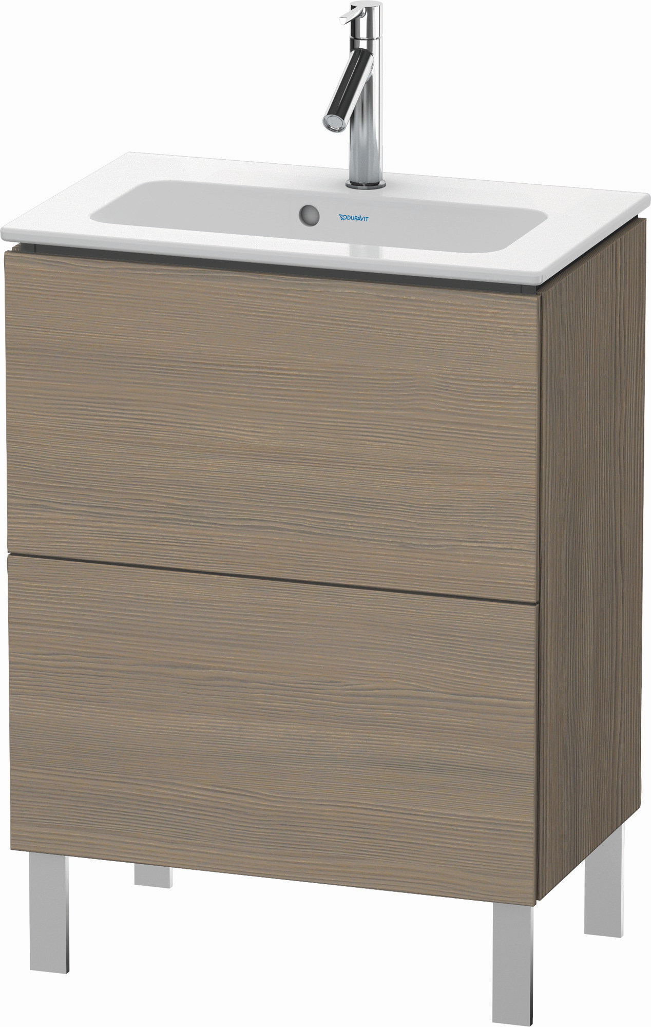 Duravit Waschtisch-Unterschrank Compact L-Cube 62 x 39,1 cm, eiche terra, 2 Auszüge, stehend