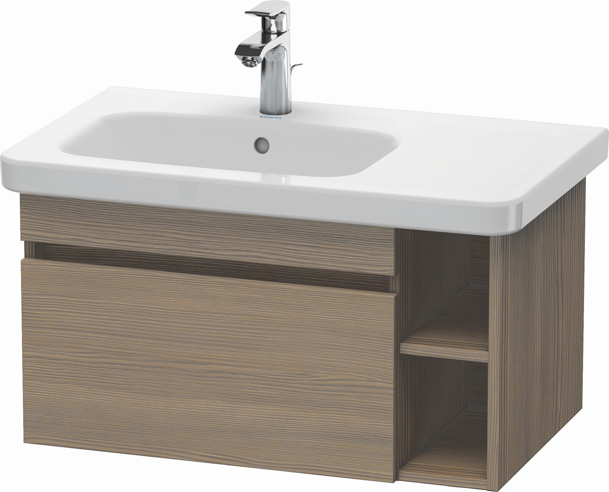 Duravit Waschtisch-Unterschrank DuraStyle 73 x 44,8 cm, Becken links, Eiche terra, 1 Auszug