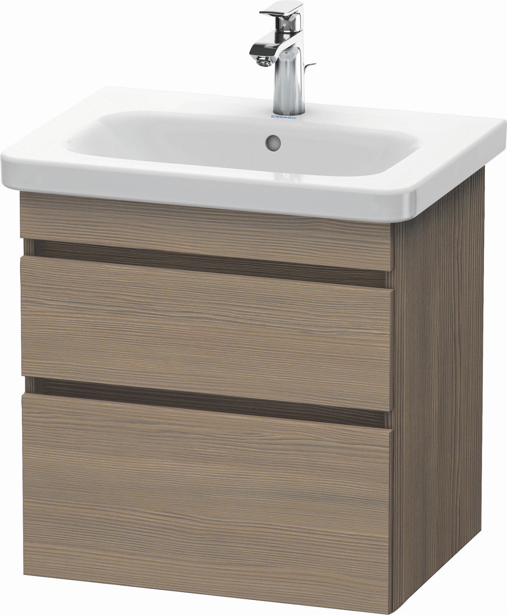 Duravit Waschtisch-Unterschrank DuraStyle 58 x 44,8 cm, Eiche terra, 2 Schubkästen, wandhängend