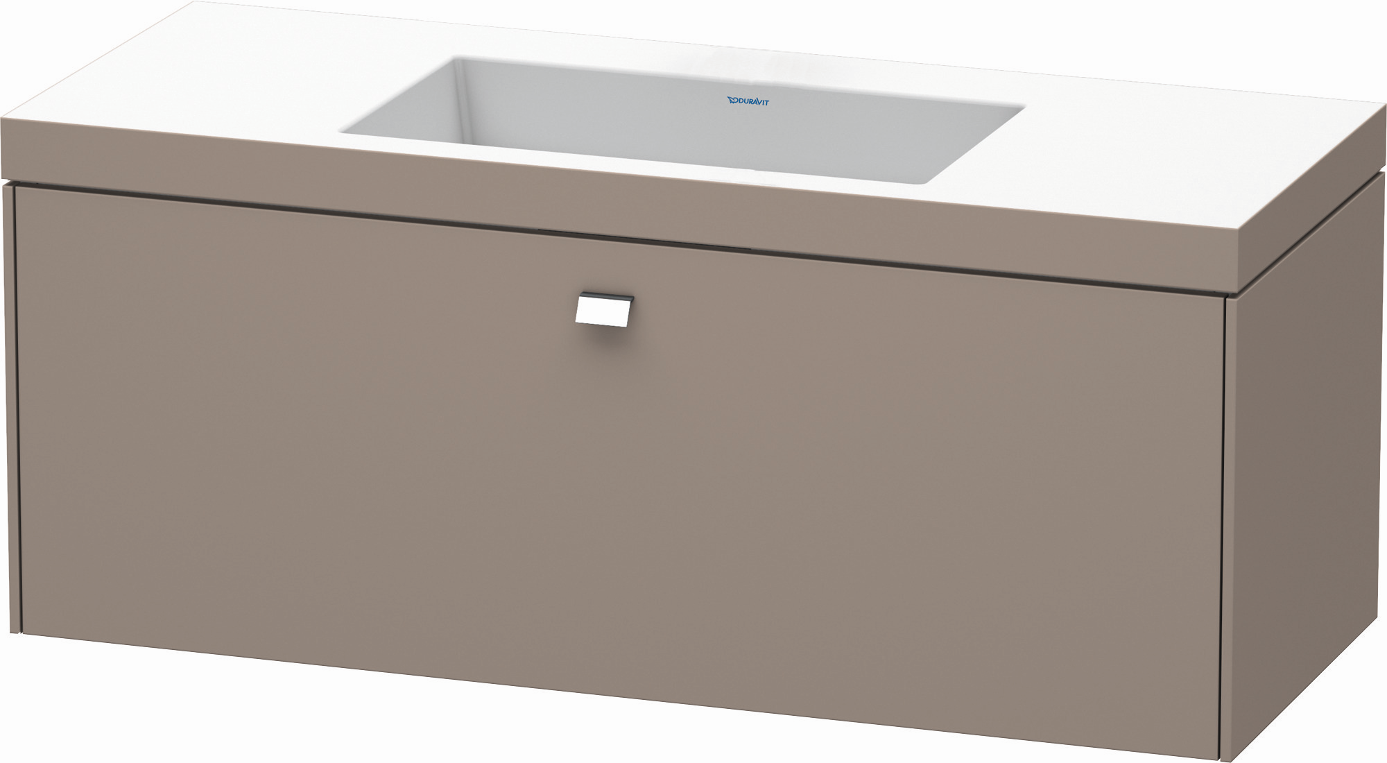 Duravit Waschtischunterschrankset Brioso 120 x 48 cm, chrom/Basaltgrau, ohne Hahnloch