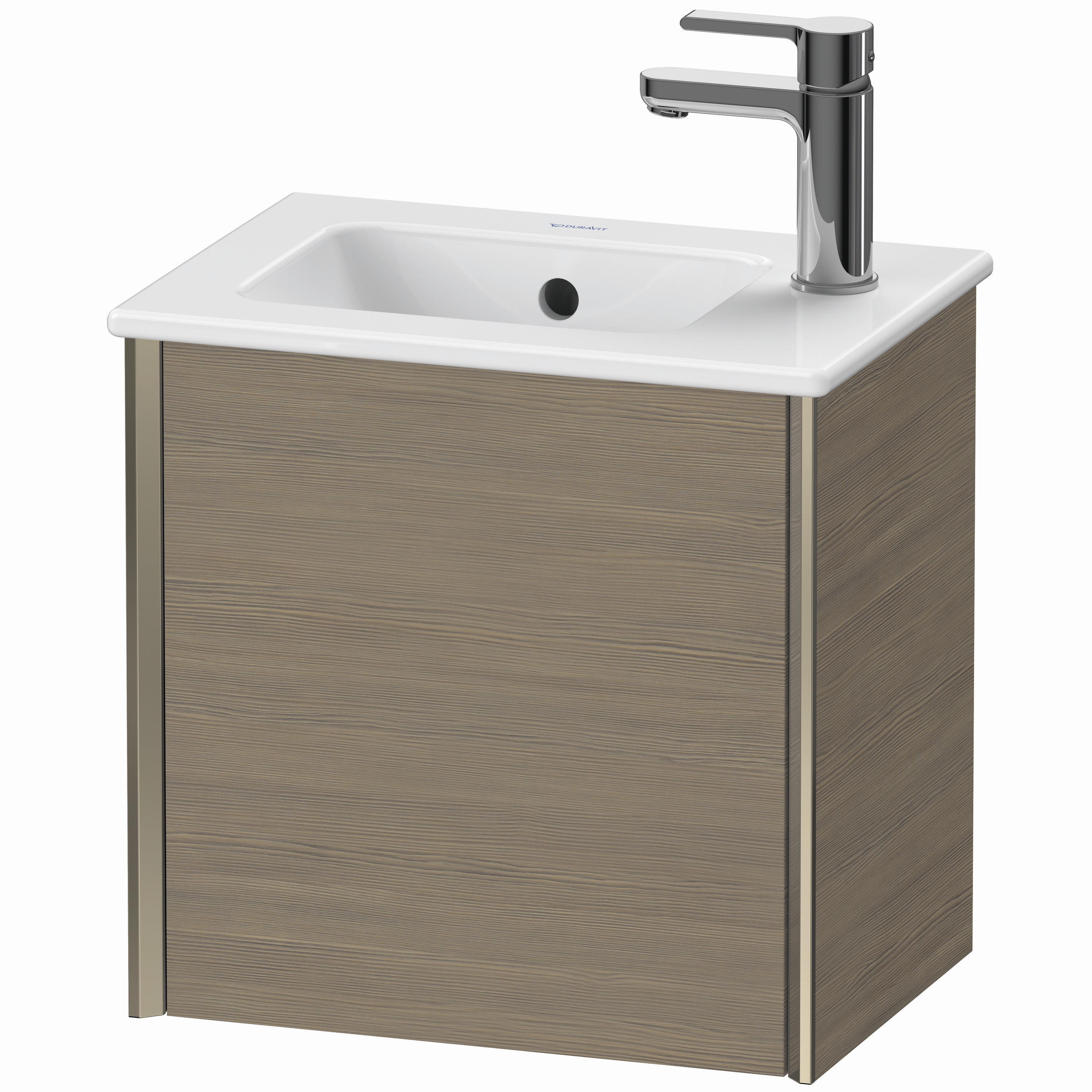 Duravit Waschtisch-Unterschrank XViu 41x29x40cm, wandhängend, champagner matt, Anschlag links, Eiche terra