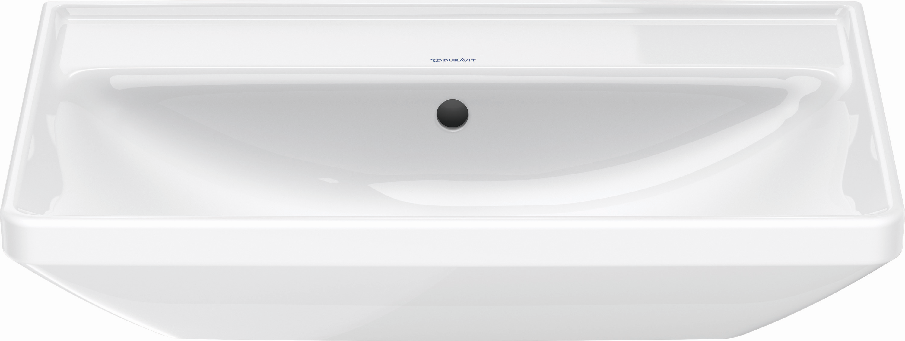 Duravit Waschtisch D-Neo 65 x 44 cm, ohne Hahnloch, weiß WonderGliss, Überlauf, Hahnlochbank, weiß