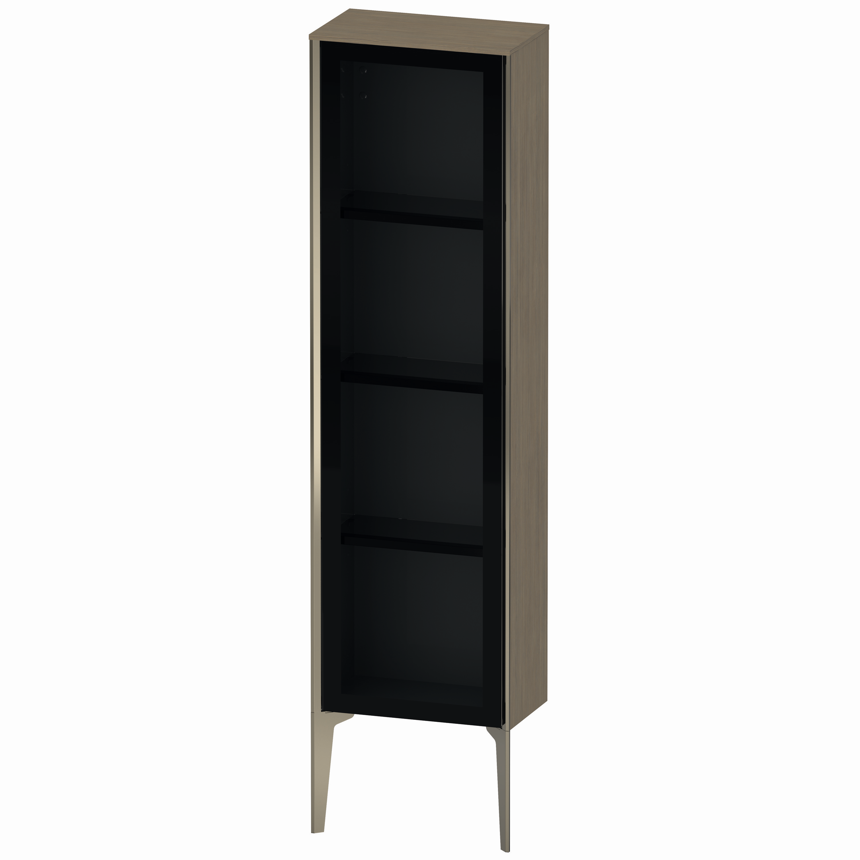 Duravit Halbhochschrank XViu 40x24x133cm, champagner matt, Glastür links, Eiche terra