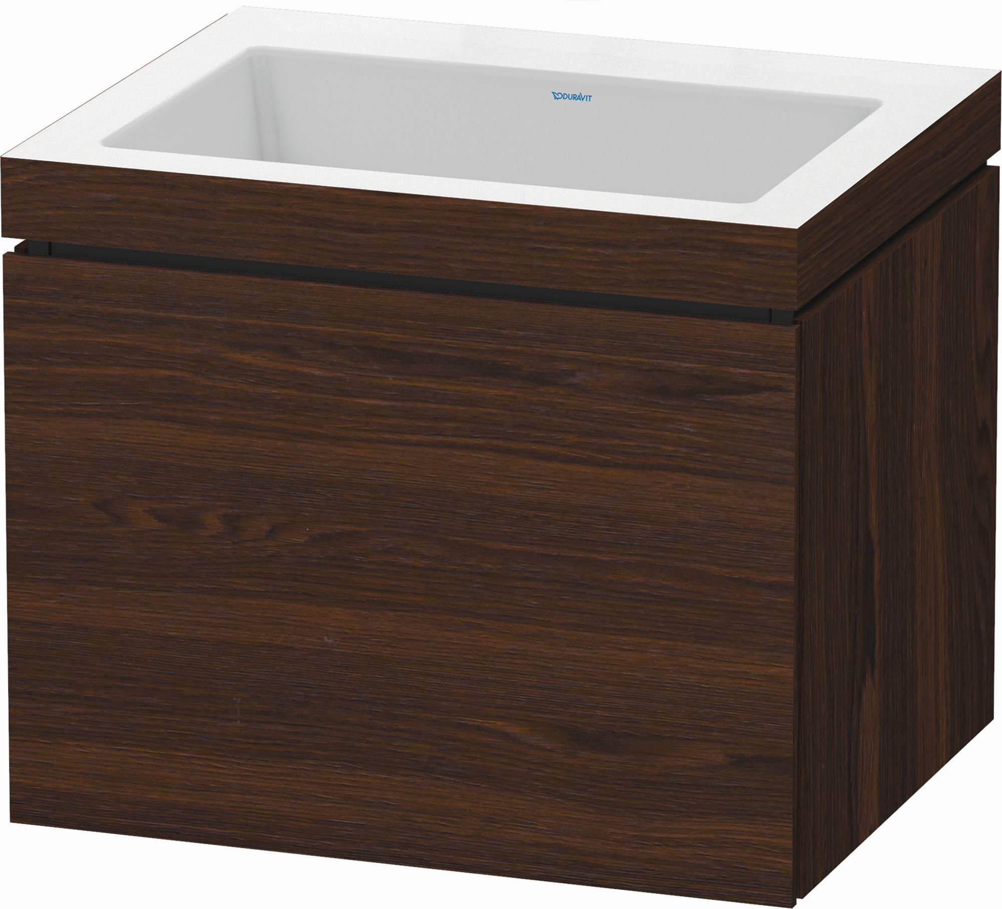 Duravit Waschtisch-Unterschrank c-bonded L-Cube 60 x 48 cm, ohne Hahnloch, nussbaum gebürstet, 1 Auszug, wandhängend