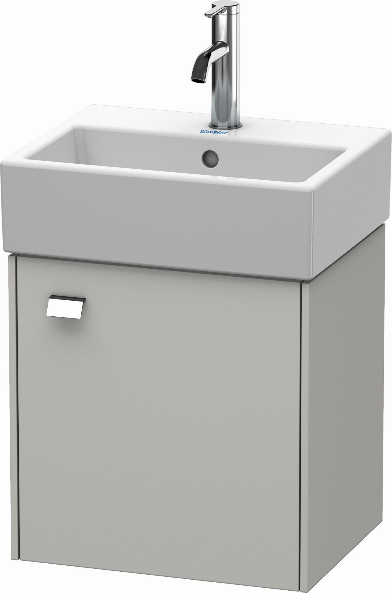 Duravit Waschtisch-Unterschrank Brioso 43,4x33,9x44,2cm, wandhängend, Tür rechts, chrom/Betongrau matt