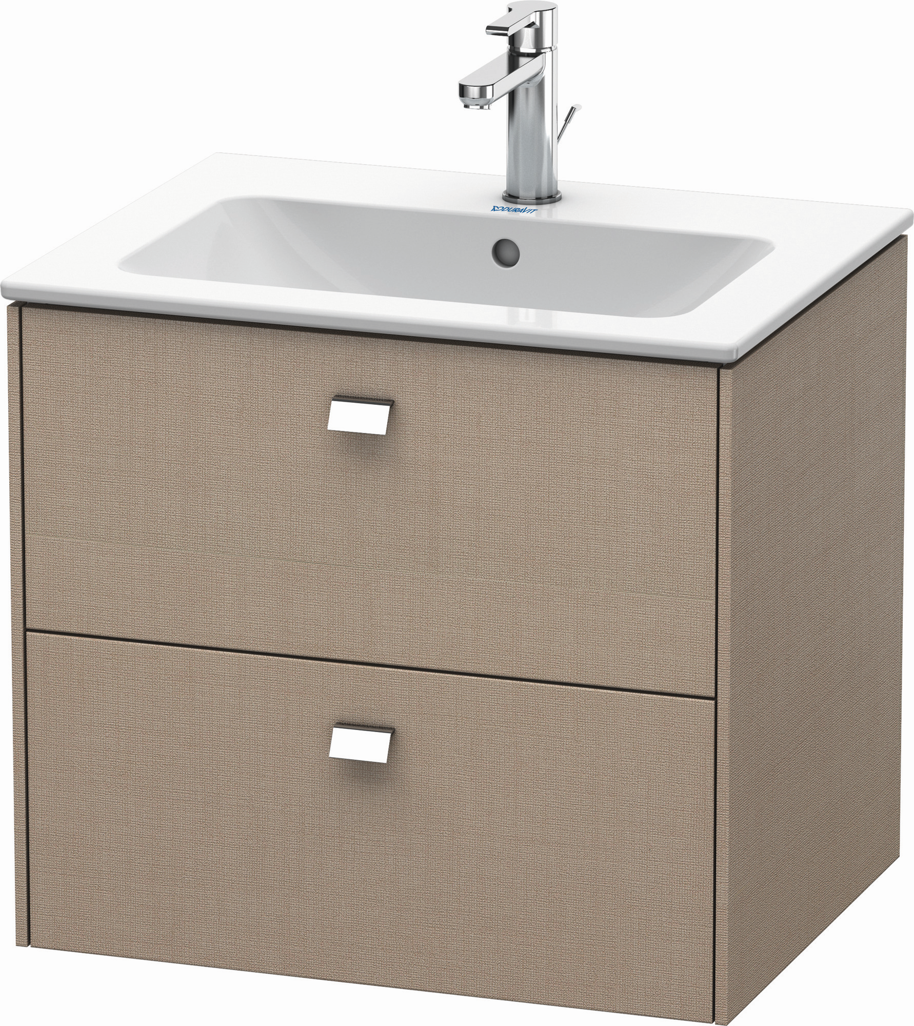 Duravit Waschtisch-Unterschrank Brioso 62 x 47,9 cm, chrom/Leinen, 2 Schubkästen, wandhängend