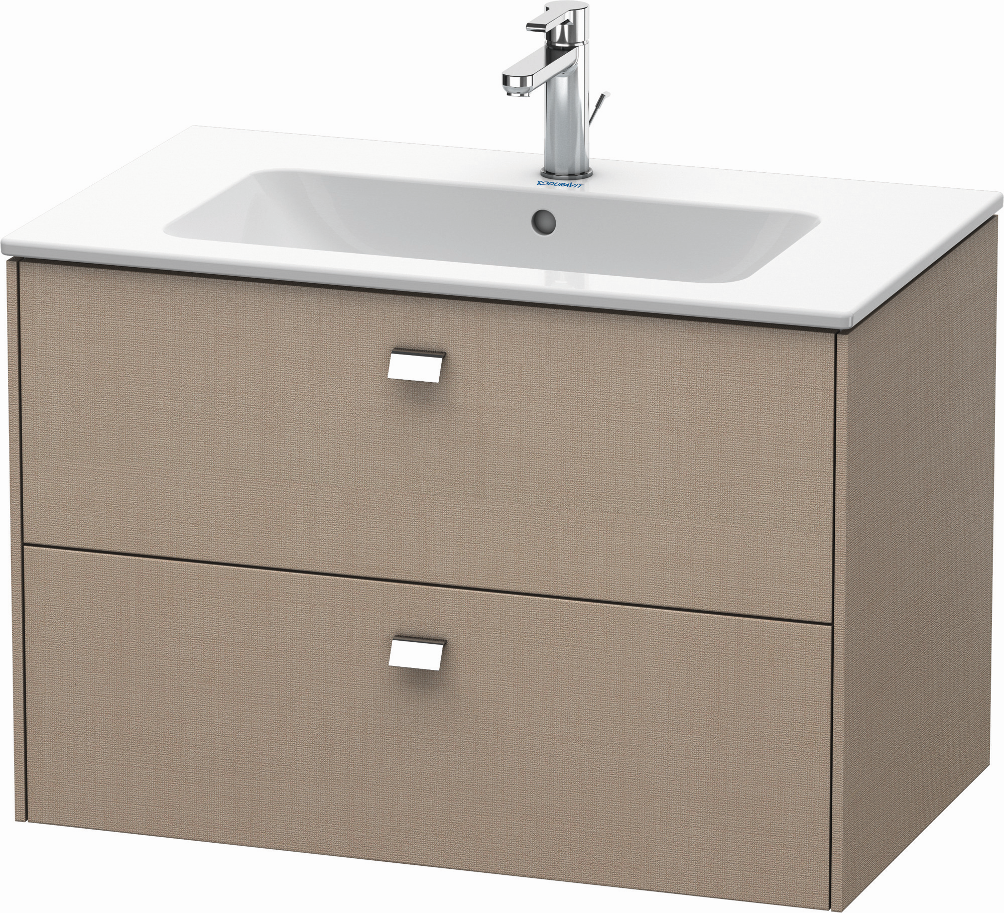 Duravit Waschtisch-Unterschrank Brioso 82 x 47,9 cm, chrom/Leinen, 2 Schubkästen, wandhängend